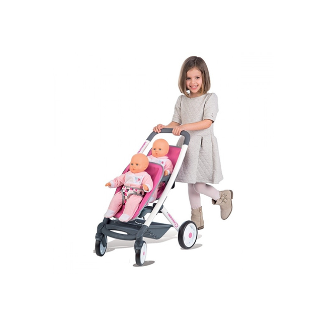 Smoby 253297 - Kinderwagen für Zwillinge