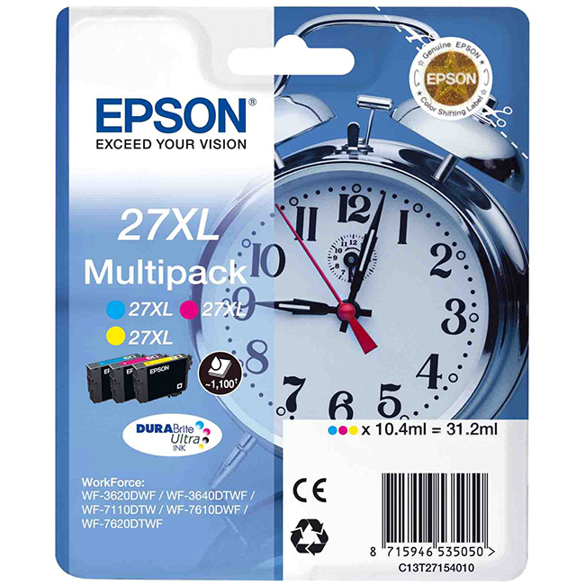 Epson 27XL (C13T27154020) - ערכת צבעים תלת-ממדית להדפסה בפורמט גדול
