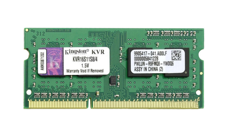 Kingston KVR16S11S8 / 4 - Consommation d'énergie et dissipation de chaleur réduites